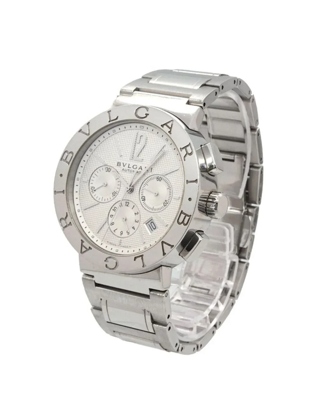 Bvlgari Chronograph Watch Date Silver Automatic